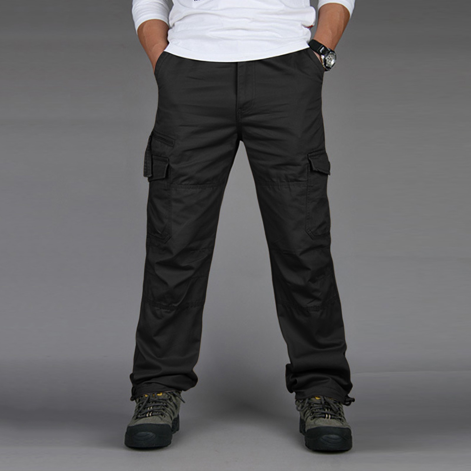 thumbnail image 2 of Pantalones Haren de hombre para primavera/otoño con estampado de flores de anacardo: peto holgado de estilo urbano, sarga no elástica, diseño con múltiples bolsillos, tallas M-XXXXL., 2 of 7